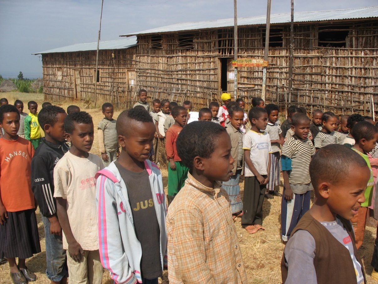 A group of children standing in a field

Description automatically generated